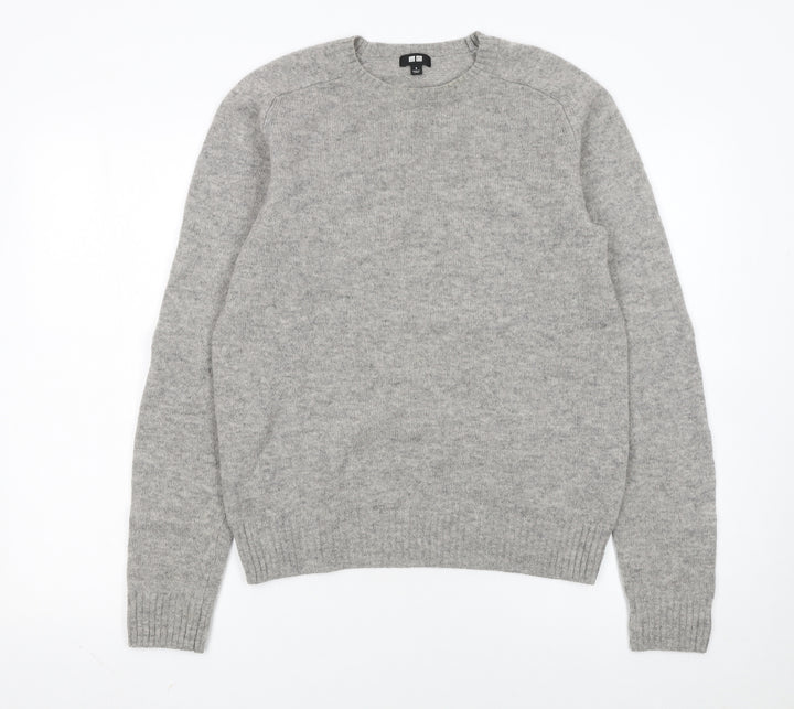 Uniqlo Women Grey Wool Crew Neck Pullover Jumper Size S