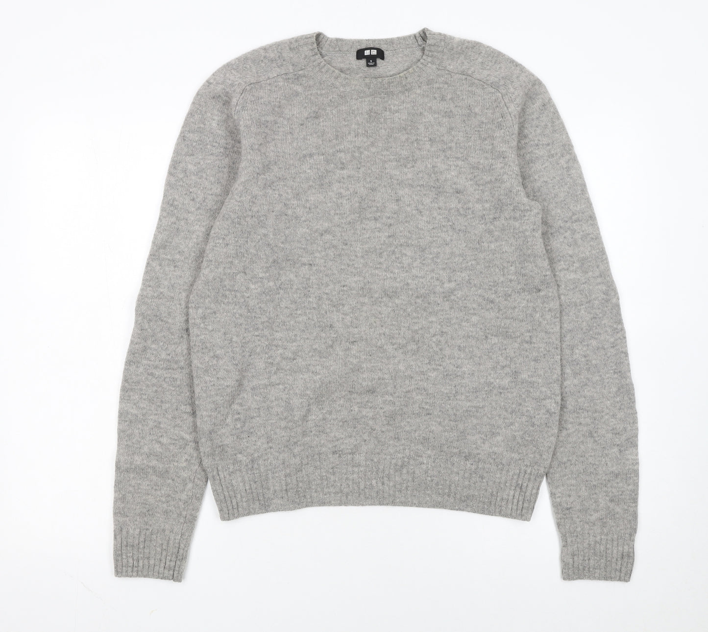 Uniqlo Women Grey Wool Crew Neck Pullover Jumper Size S