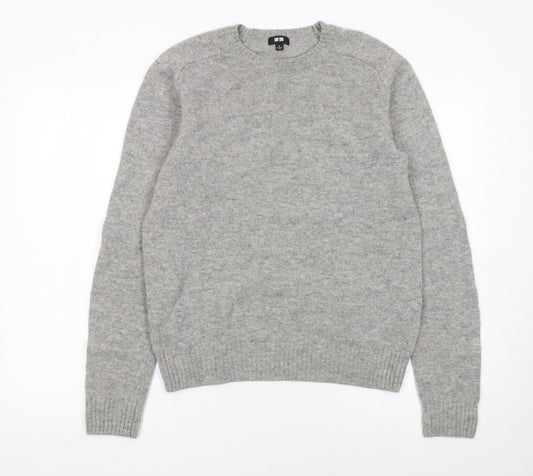 Uniqlo Women Grey Wool Crew Neck Pullover Jumper Size S