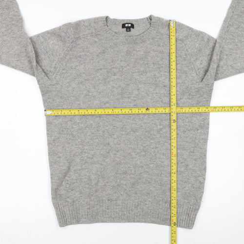 Uniqlo Women Grey Wool Crew Neck Pullover Jumper Size S