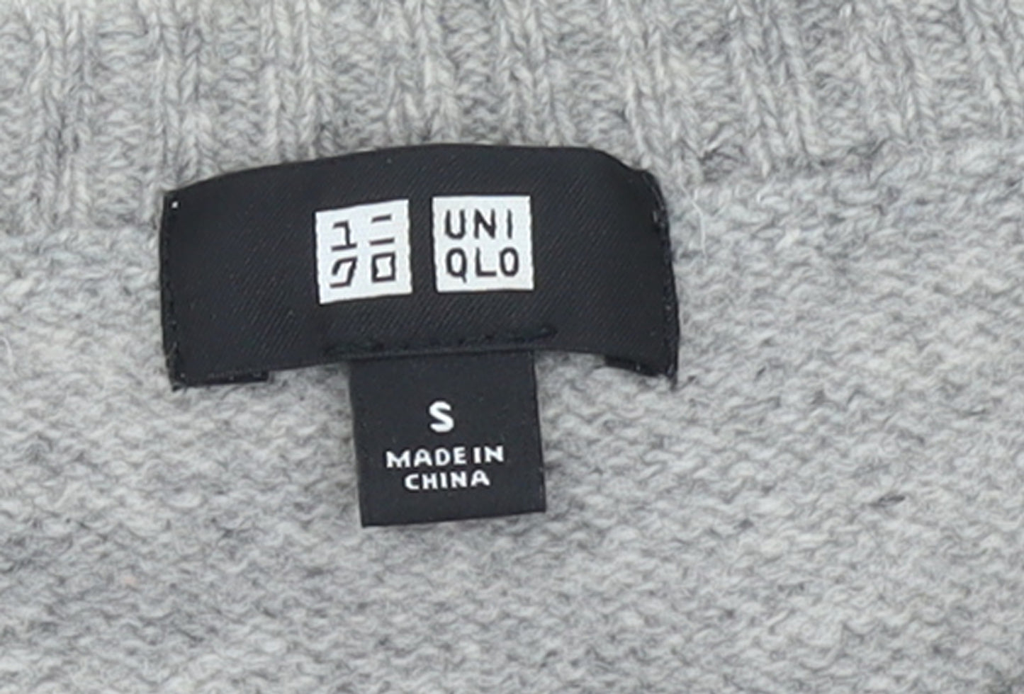 Uniqlo Women Grey Wool Crew Neck Pullover Jumper Size S
