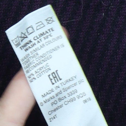 Marks and Spencer Men's Multicoloured Geometric Crew Neck Jumper S Slim Fit