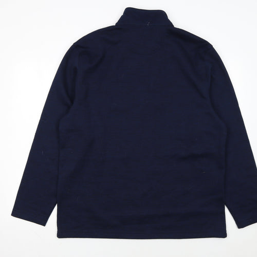 IZOD Men's Blue Fleece-Lined Henley Sweatshirt Size L
