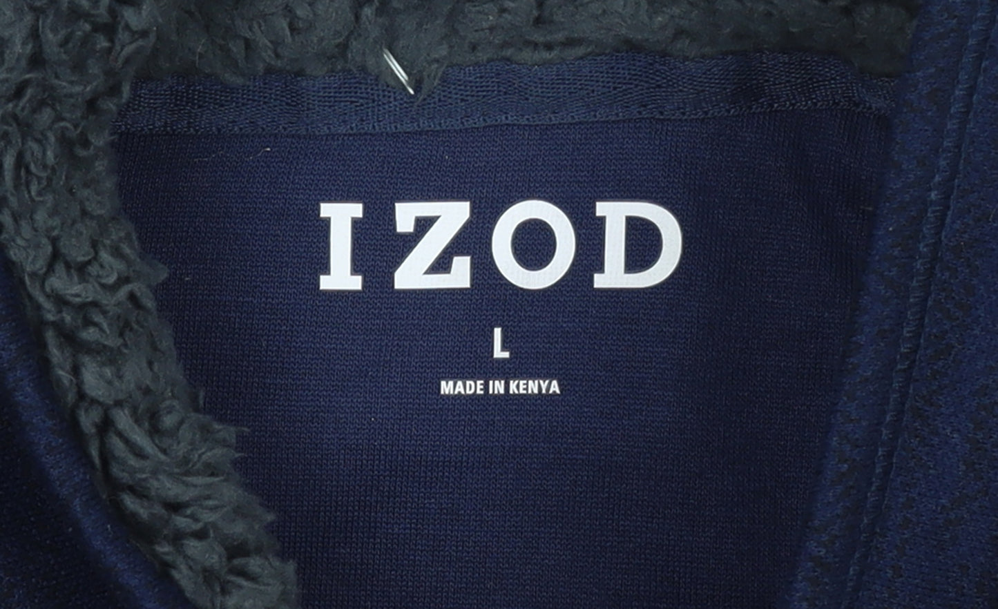 IZOD Men's Blue Fleece-Lined Henley Sweatshirt Size L