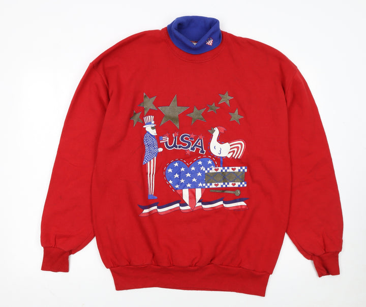 Gopher Sport Women's Red USA Patriotic Graphic Pullover Sweatshirt XL