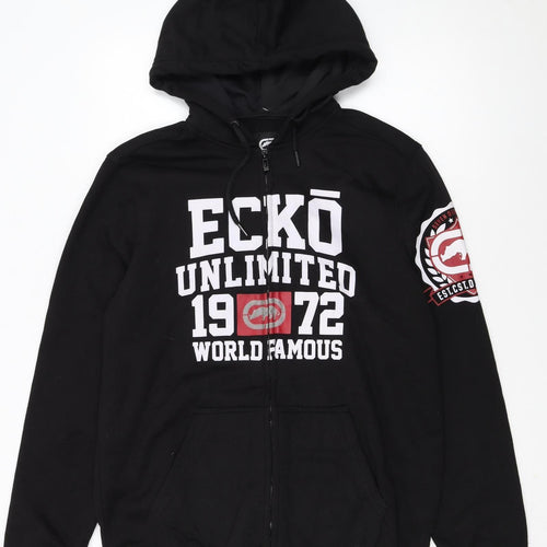 Ecko Unltd Men’s Black Full Zip Hoodie Medium Graphic Print