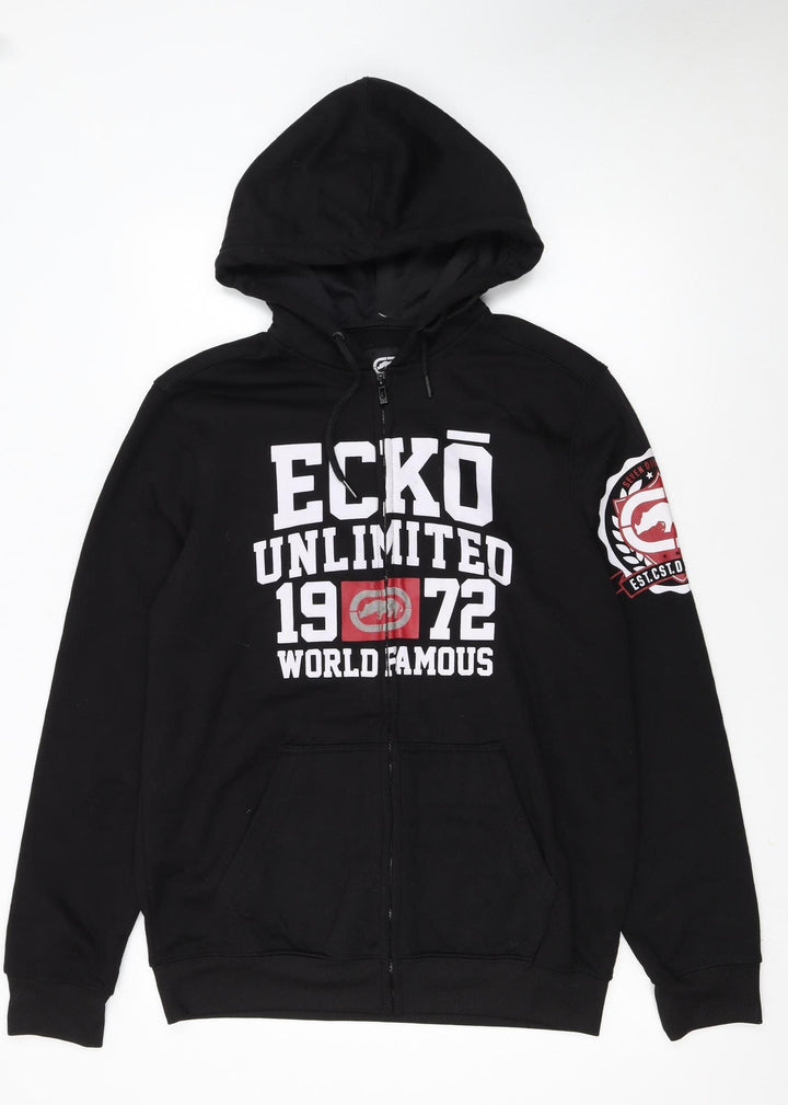 Ecko Unltd Men’s Black Full Zip Hoodie Medium Graphic Print
