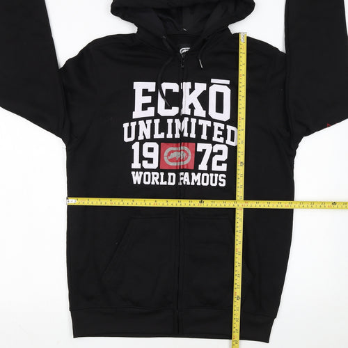 Ecko Unltd Men’s Black Full Zip Hoodie Medium Graphic Print