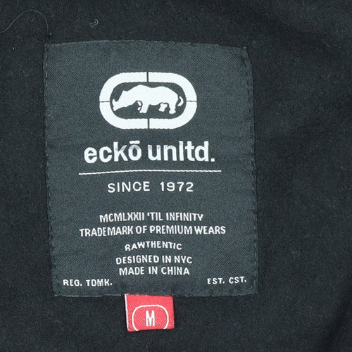 Ecko Unltd Men’s Black Full Zip Hoodie Medium Graphic Print