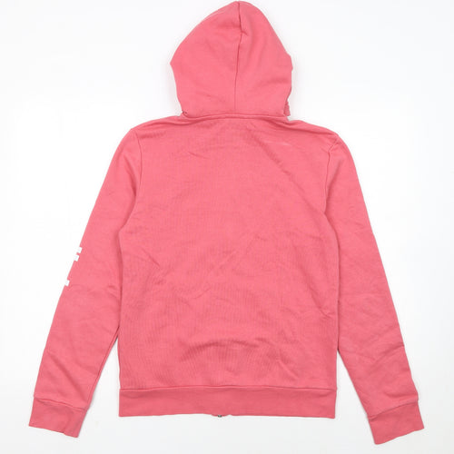 Adidas Women Pink Full Zip Hoodie Size M 12-14 Cotton Blend
