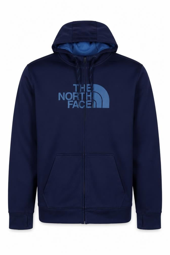 The North Face Men's Blue Full Zip Logo Hoodie Size M