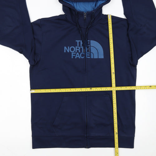 The North Face Men's Blue Full Zip Logo Hoodie Size M