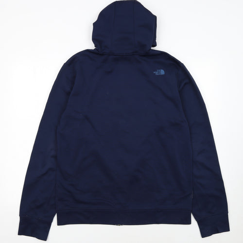 The North Face Men's Blue Full Zip Logo Hoodie Size M