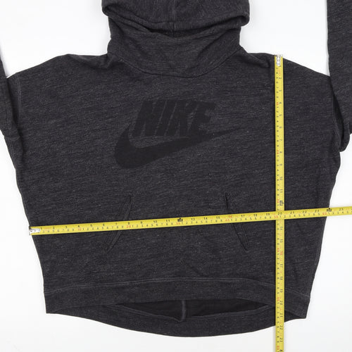 Nike Women's Black Pullover Hoodie M Cotton Logo Sportswear