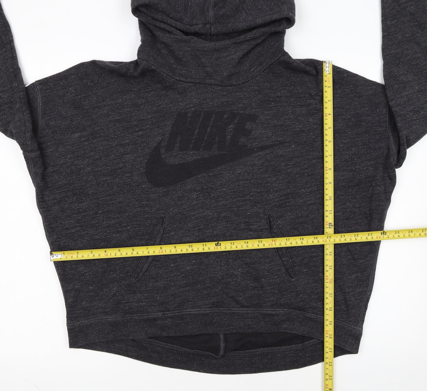 Nike Women's Black Pullover Hoodie M Cotton Logo Sportswear