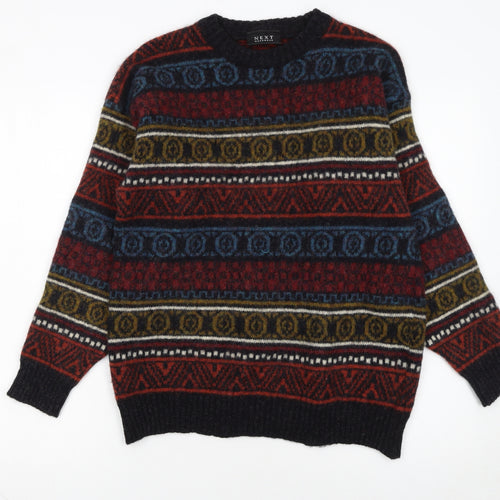 Next Mens Multicoloured Fair Isle Wool Jumper Size M