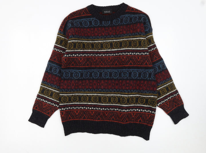 Next Mens Multicoloured Fair Isle Wool Jumper Size M