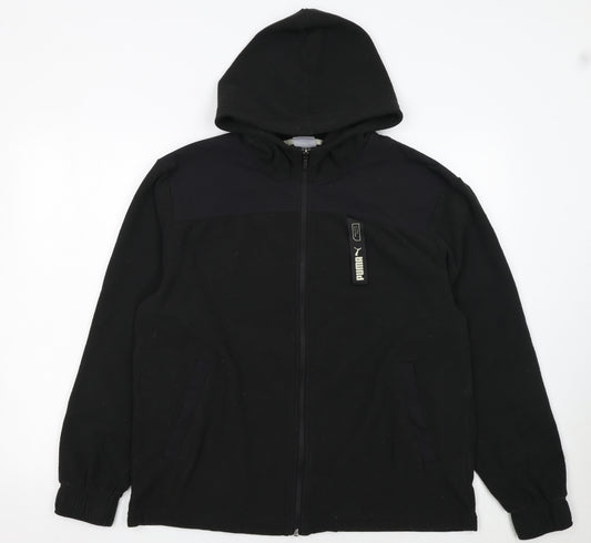 Puma Men's Black Full Zip Hoodie Size S Sportswear Fleece Jacket