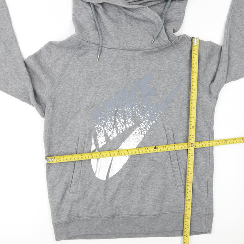 Nike Womens Grey Pullover Hoodie Medium Cotton Blend Casual