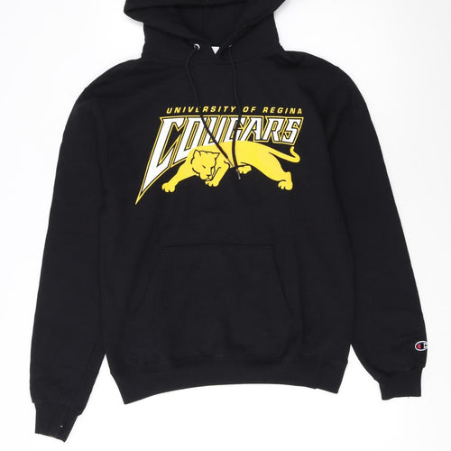 Champion Men's Black Pullover Hoodie Small University Graphic Fleece