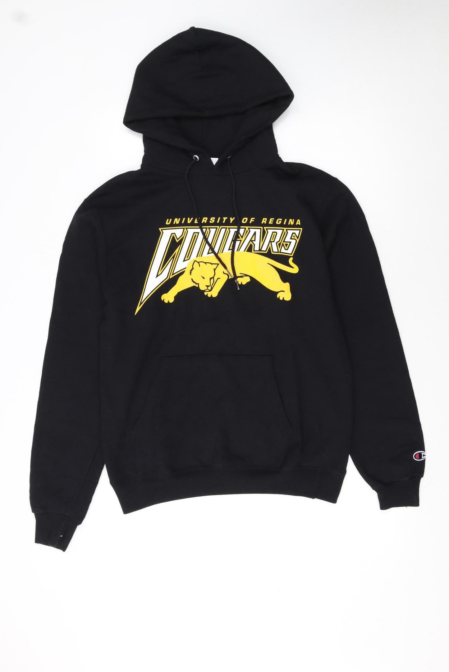 Champion Men's Black Pullover Hoodie Small University Graphic Fleece
