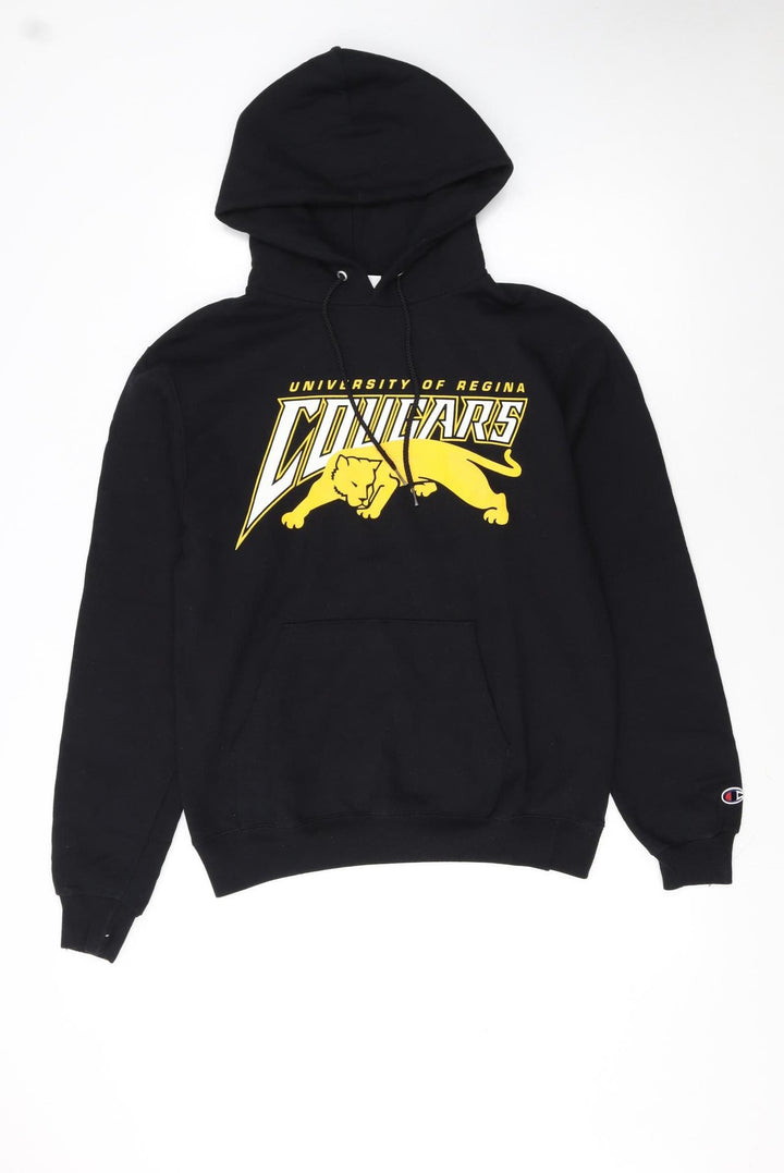 Champion Men's Black Pullover Hoodie Small University Graphic Fleece