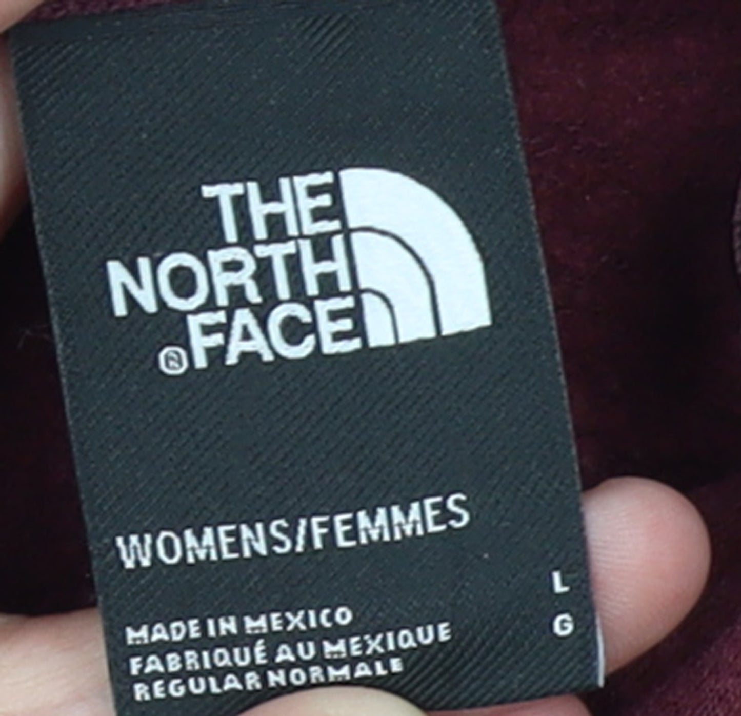The North Face Womens Red Pullover Hoodie L Cotton Blend Logo Sweatshirt