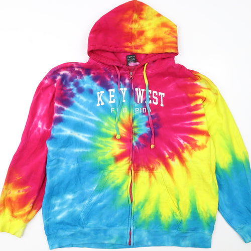 Isaac's Designs Sports Women's Multicoloured Tie-Dye Full Zip Hoodie XL