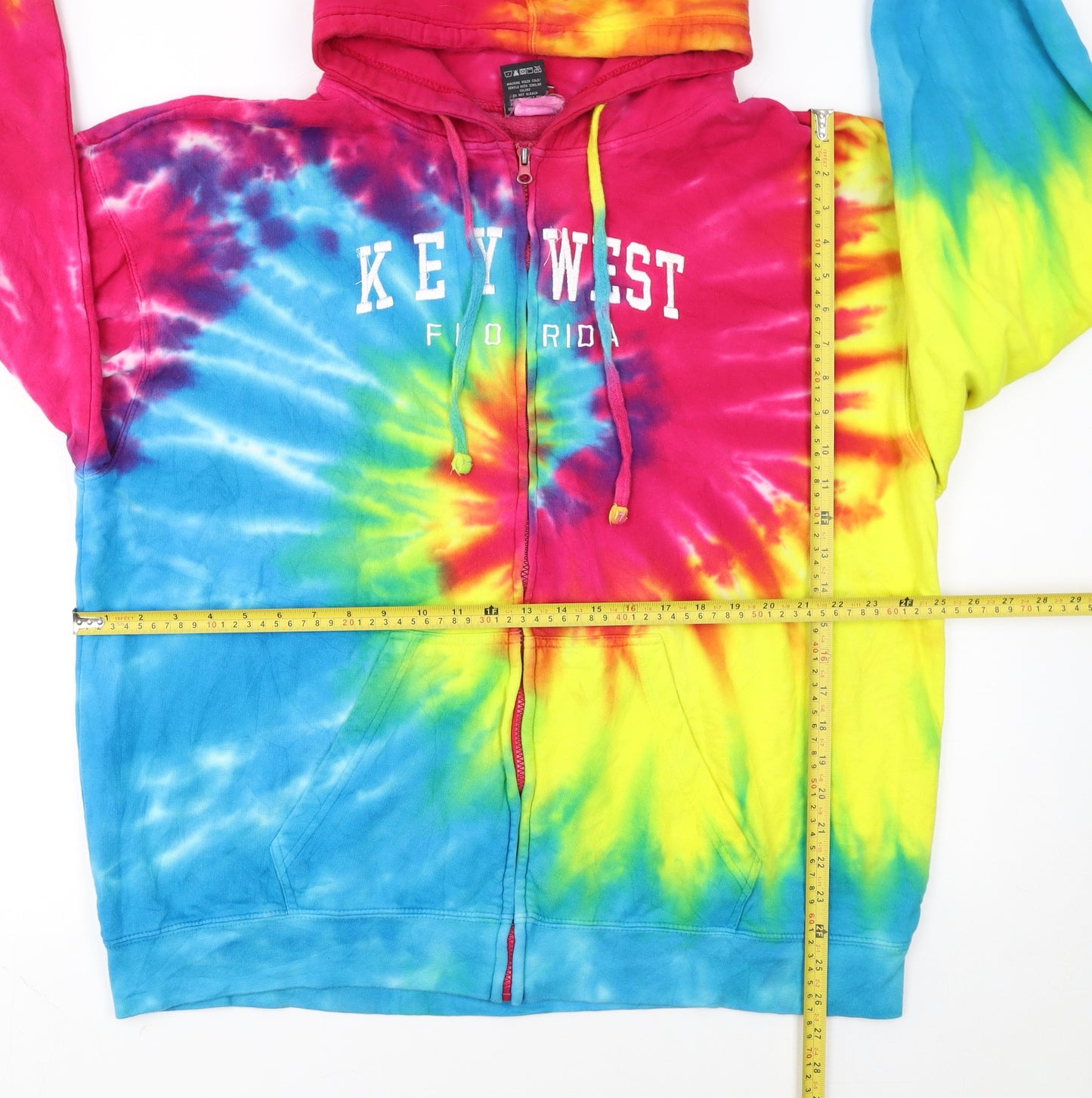 Isaac's Designs Sports Women's Multicoloured Tie-Dye Full Zip Hoodie XL