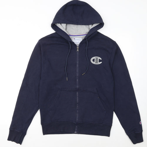 Champion Men's Blue Full Zip Hoodie S Regular Fit Athletic