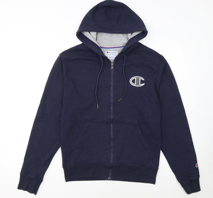 Champion Men's Blue Full Zip Hoodie S Regular Fit Athletic