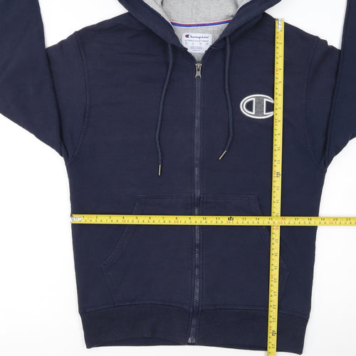 Champion Men's Blue Full Zip Hoodie S Regular Fit Athletic