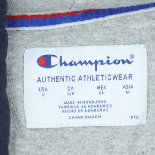 Champion Men's Blue Full Zip Hoodie S Regular Fit Athletic