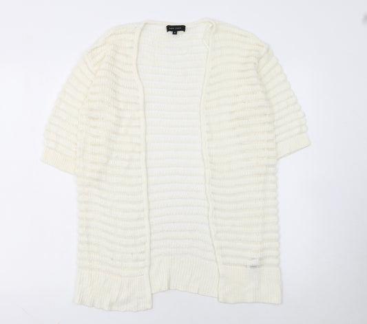 New Look Women's Ivory Short Sleeve Open Knit Cardigan Size S