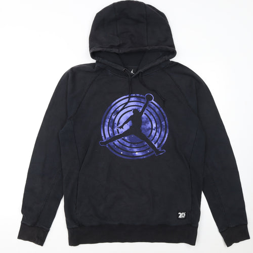 Jordan Mens Black Pullover Hoodie M Sports Graphic Print