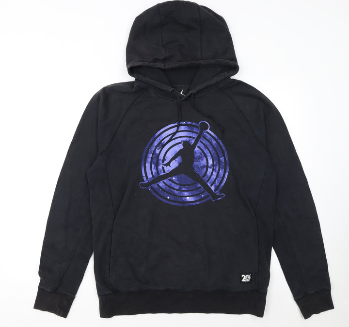 Jordan Mens Black Pullover Hoodie M Sports Graphic Print