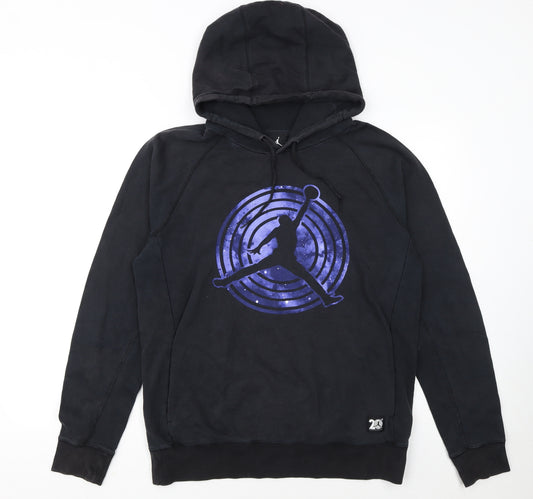 Jordan Mens Black Pullover Hoodie M Sports Graphic Print