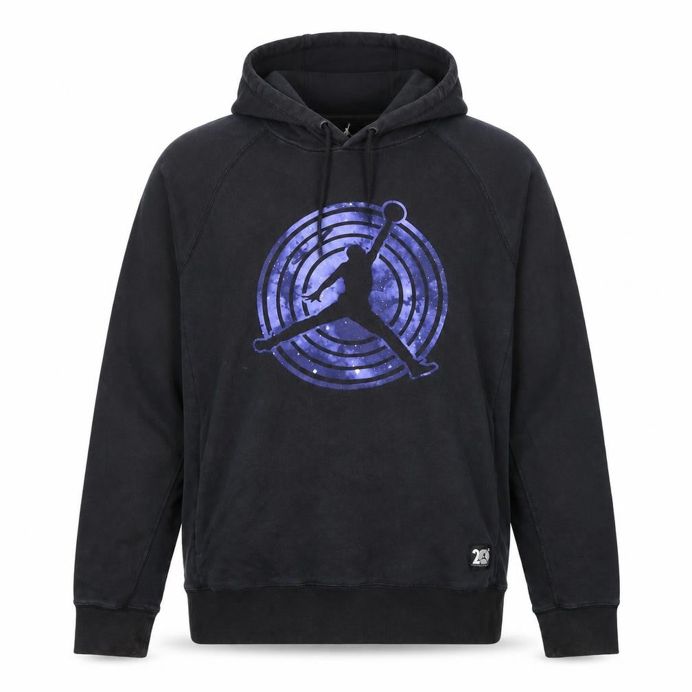 Front view of Jordan men’s black pullover hoodie m sports graphic print