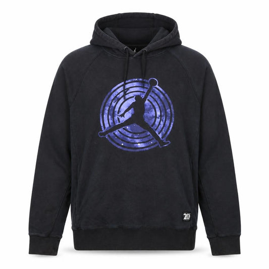 Front view of Jordan men’s black pullover hoodie m sports graphic print