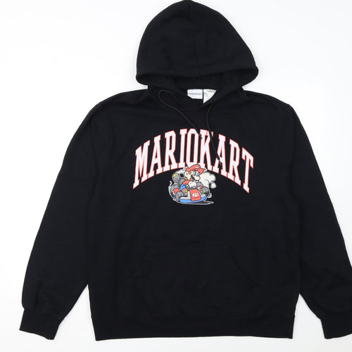 Mario Kart Mens Black XL Pullover Hoodie Graphic Cotton Blend