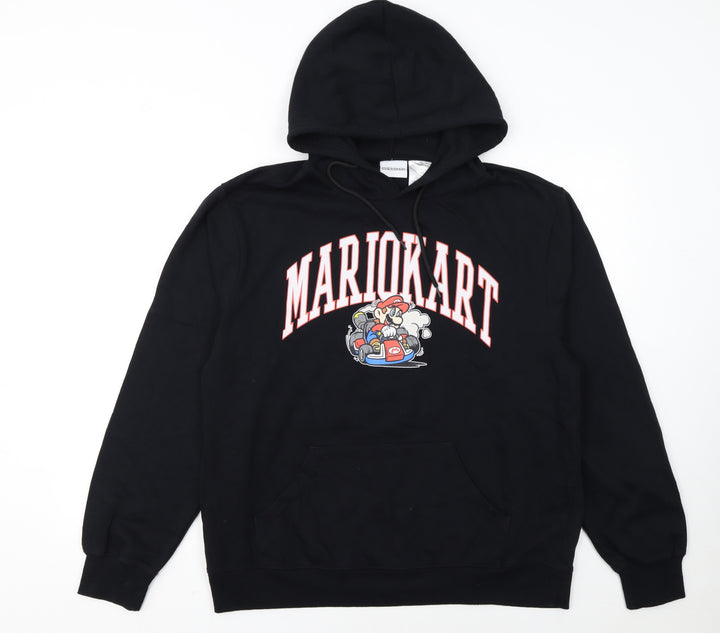 Mario Kart Mens Black XL Pullover Hoodie Graphic Cotton Blend