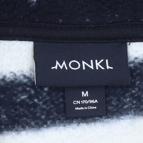 Monki Women's Black Beige Fleece Pullover Sweatshirt Size M