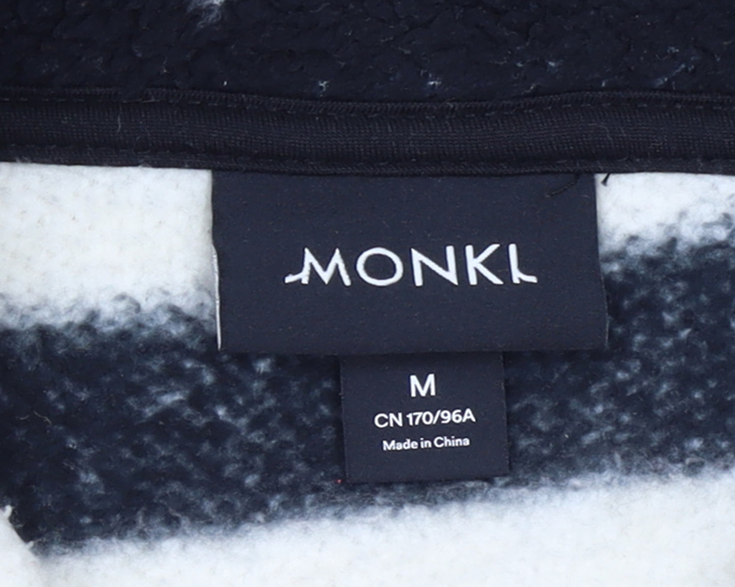 Monki Women's Black Beige Fleece Pullover Sweatshirt Size M