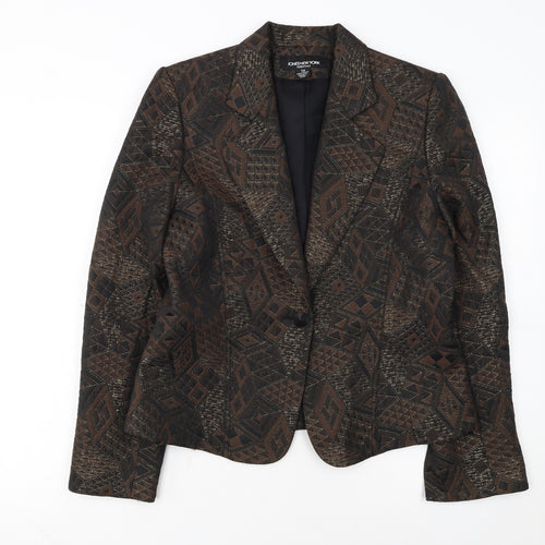 Jones New York Women's Brown Jacquard Blazer Size 12 Classic Fit