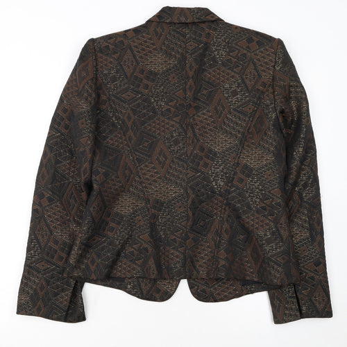 Jones New York Women's Brown Jacquard Blazer Size 12 Classic Fit