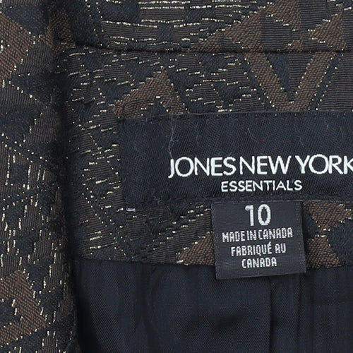 Jones New York Women's Brown Jacquard Blazer Size 12 Classic Fit