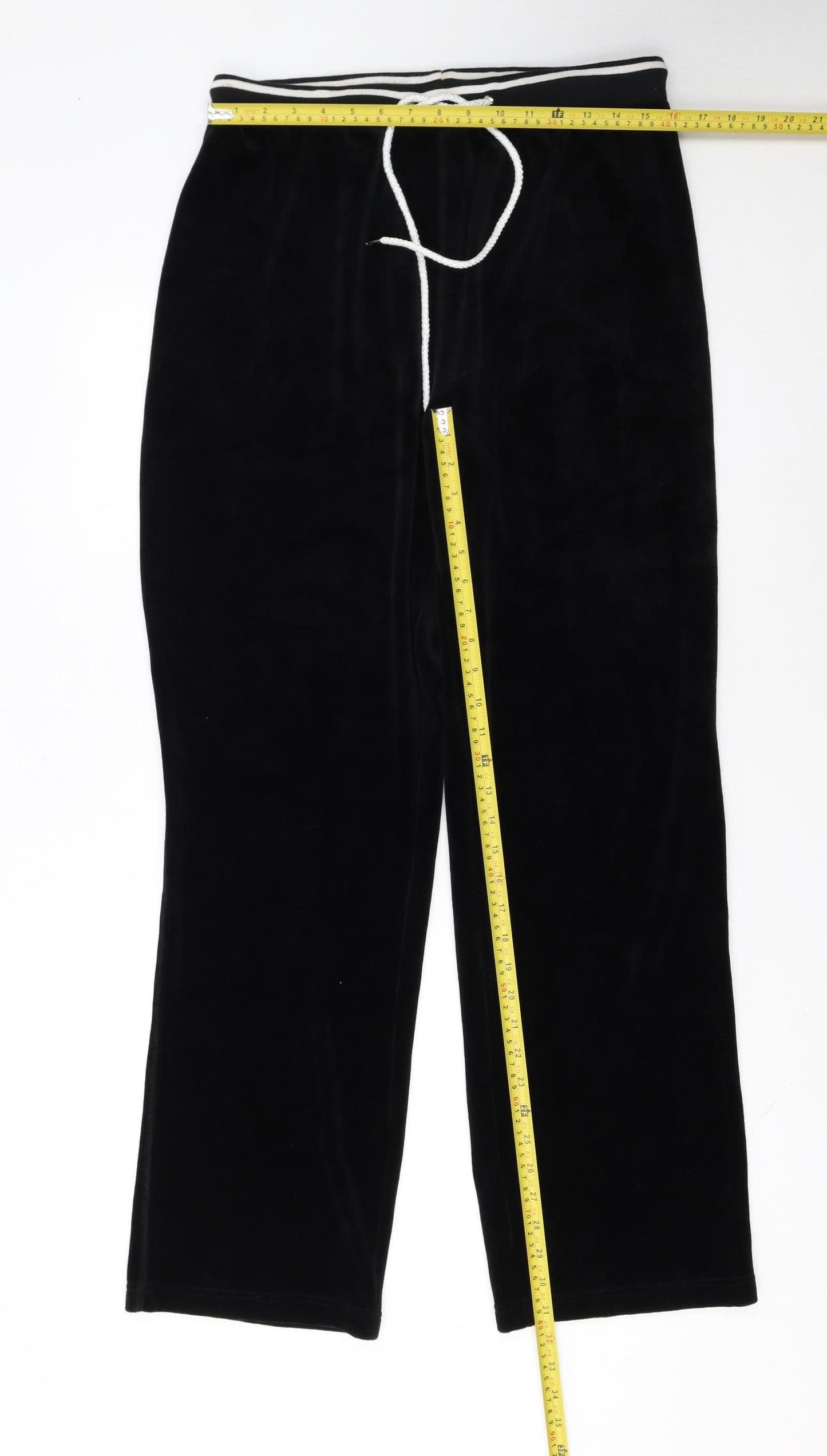 New York Laundry Women Black L Velour Jogger Trousers