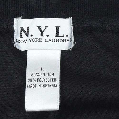New York Laundry Women Black L Velour Jogger Trousers