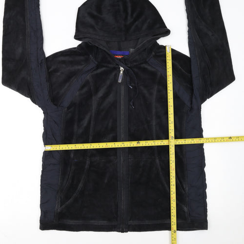DKNY Active Women Black Full Zip Hoodie XL Fleece Zip Front Casual