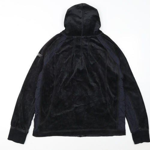 DKNY Active Women Black Full Zip Hoodie XL Fleece Zip Front Casual